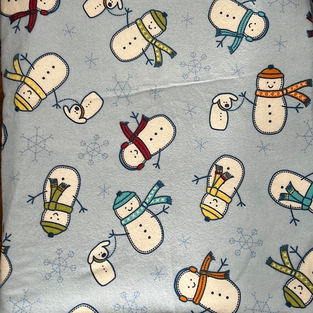 Twin bedroom Snowman Flannel Sheets